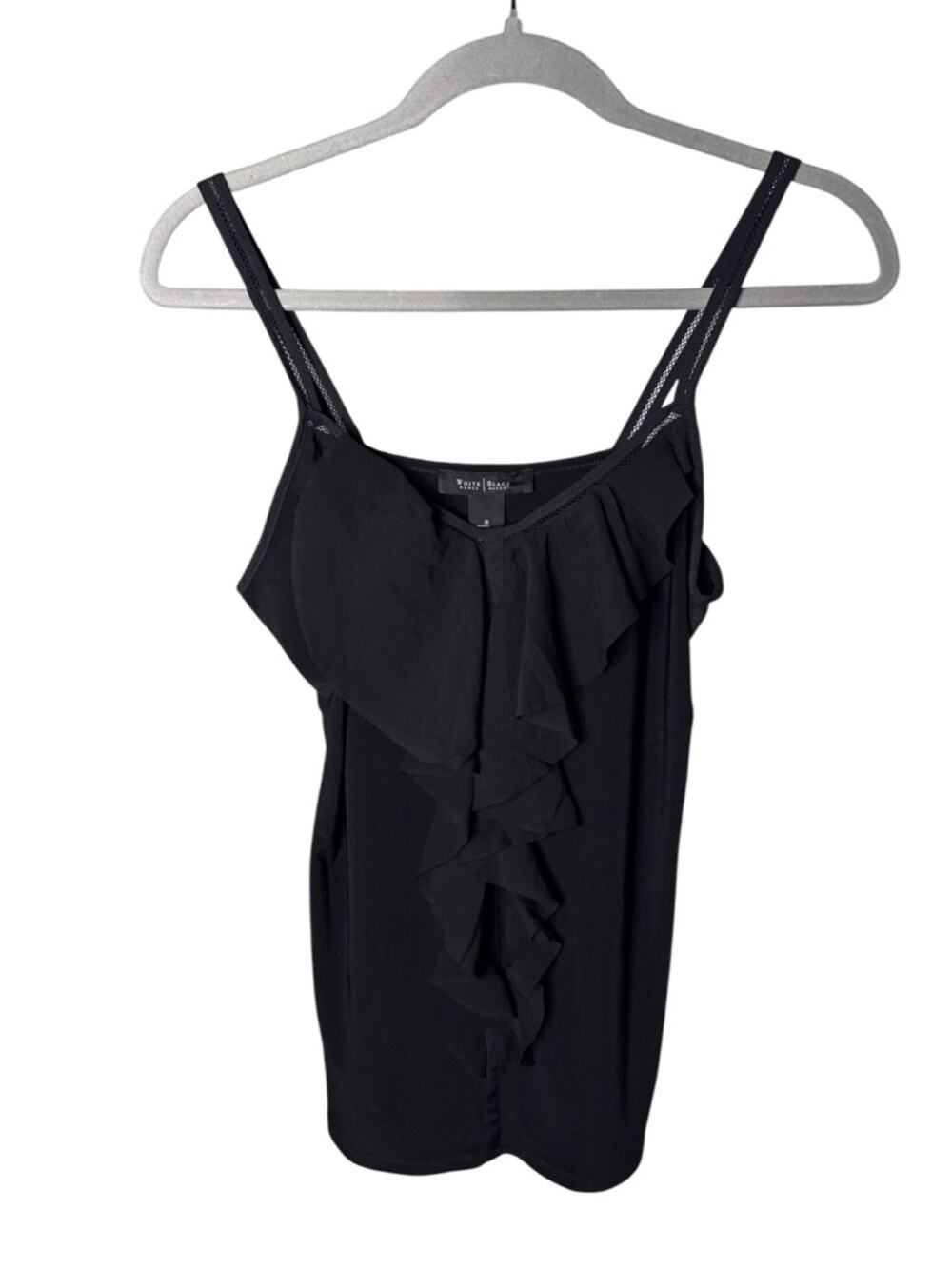 White House Black Market Ruffle Front Tank Top Small